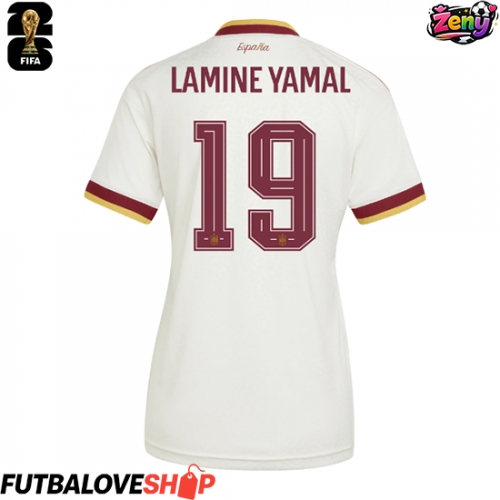 Dres Španielsko Lamine Yamal #19 Preč pre Ženy MS 2026 Krátky Rukáv